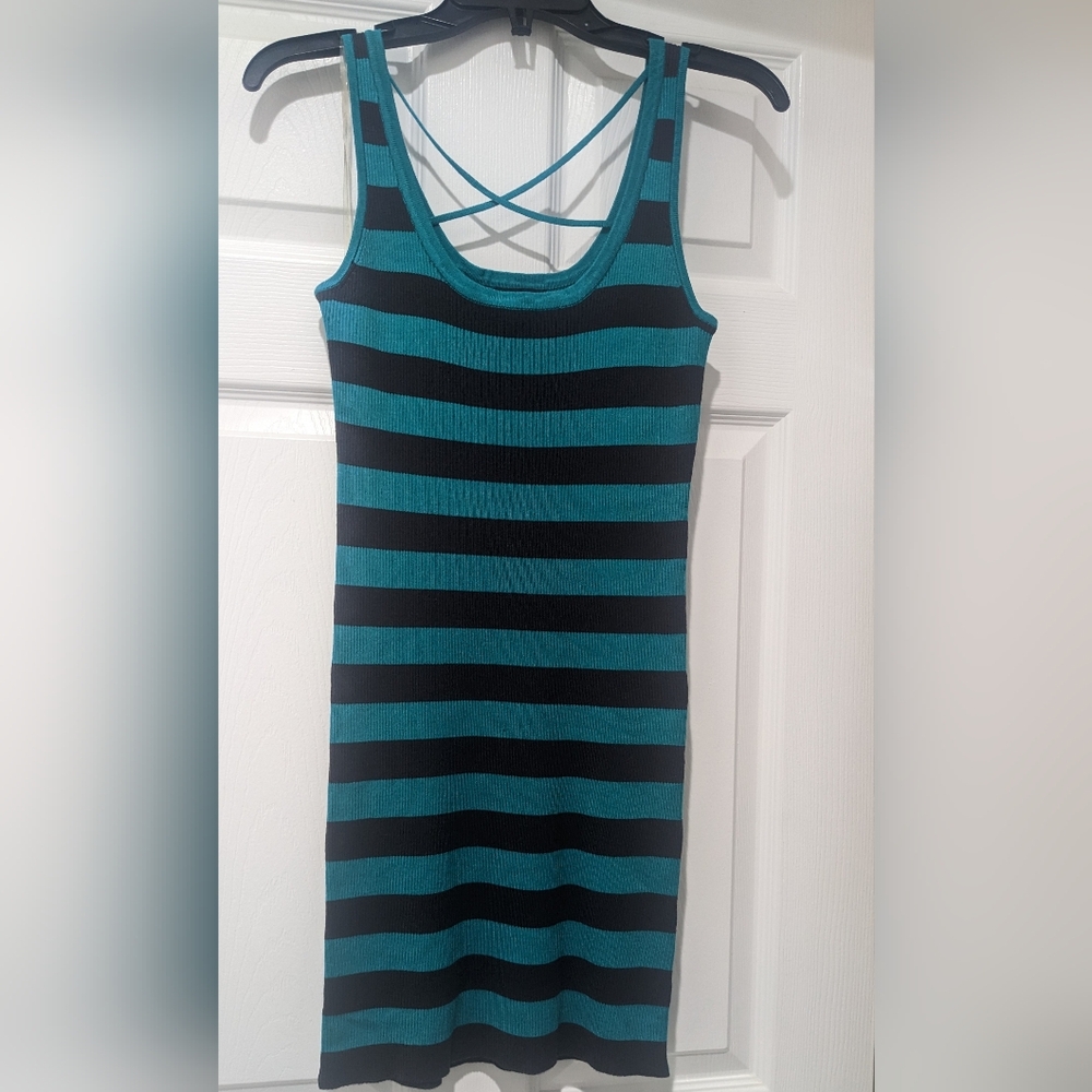 Nikibiki Teal and Black Striped Dress
